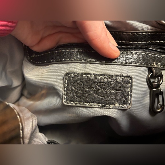 Jessica Simpson Black and Gray Snakeskin Shoulder Bag - Picture 4 of 5